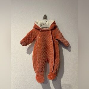 Nordstrom Quilted Baby Bunting in Rust Orange